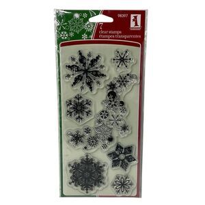 Inkadinkado Poly Clear Stamps Set of 7 Snowflakes Winter Christmas Holiday